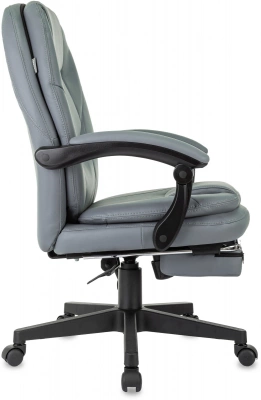 Кресло руководителя Бюрократ CH-868N-F серый экокожа крестов. пластик подст.для ног, купить в Сыктывкаре