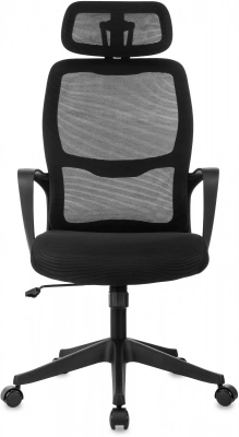 Кресло руководителя Бюрократ Wise черный сетка/ткань с подголов. крестов. пластик, купить в Сыктывкаре