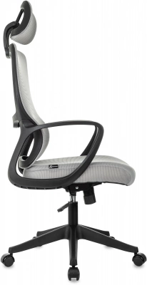 Кресло руководителя Бюрократ Wise серый сетка/ткань с подголов. крестов. пластик, купить в Сыктывкаре