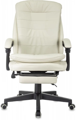 Кресло руководителя Бюрократ T-9950MSG-F слоновая кость экокожа крестов. пластик подст.для ног, купить в Сыктывкаре