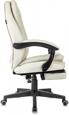 Кресло руководителя Бюрократ T-9950MSG-F слоновая кость экокожа крестов. пластик подст.для ног, купить в Сыктывкаре
