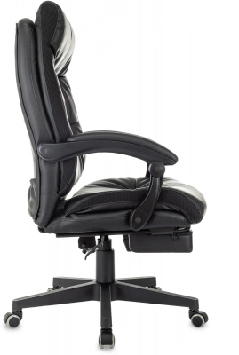 Кресло руководителя Бюрократ CH-824MSG-BF черный ткань/эко.кожа крестов. пластик подст.для ног, купить в Сыктывкаре