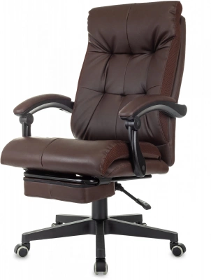Кресло руководителя Бюрократ CH-824MSG-BF коричневый ткань/эко.кожа крестов. пластик подст.для ног, купить в Сыктывкаре
