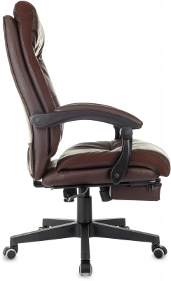 Кресло руководителя Бюрократ CH-824MSG-BF коричневый ткань/эко.кожа крестов. пластик подст.для ног, купить в Сыктывкаре