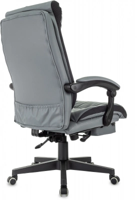Кресло руководителя Бюрократ CH-824MSG-BF серый ткань/эко.кожа крестов. пластик подст.для ног, купить в Сыктывкаре