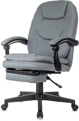 Кресло руководителя Бюрократ CH-868N-BF серый экокожа крестов. пластик подст.для ног, купить в Сыктывкаре