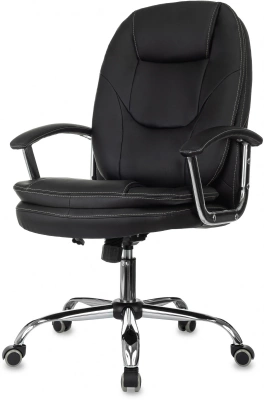 Кресло руководителя Бюрократ CH-868SL черный экокожа крестов. металл хром, купить в Сыктывкаре