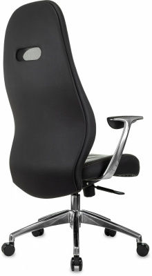 Кресло руководителя Бюрократ _Zen черный кожа крестов. алюминий, купить в Сыктывкаре