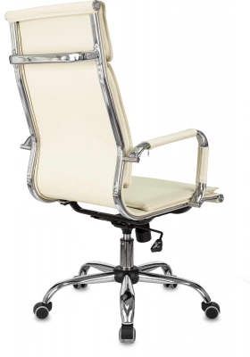 Кресло руководителя Бюрократ Ch-993 слоновая кость экокожа крестов. металл хром, купить в Сыктывкаре
