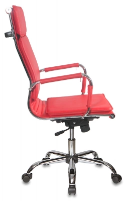 Кресло руководителя Бюрократ CH-993 красный экокожа крестов. металл хром, купить в Сыктывкаре