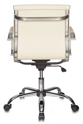 Кресло руководителя Бюрократ Ch-993-Low слоновая кость экокожа низк.спин. крестов. металл хром, купить в Сыктывкаре