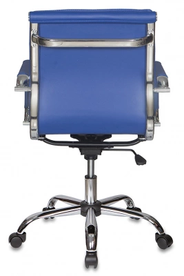 Кресло руководителя Бюрократ CH-993-Low синий экокожа низк.спин. крестов. металл хром, купить в Сыктывкаре