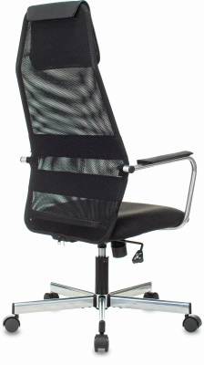 Кресло Бюрократ KB-5M черный TW-01 3C11 сетка/ткань с подголов. крестов. металл серебристый, купить в Сыктывкаре