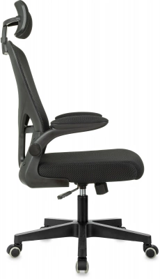 Кресло Бюрократ MC-101-H черный сетка/ткань с подголов. крестов. пластик, купить в Сыктывкаре