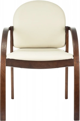 Стул Бюрократ Джуно светло-бежевый экокожа на ножках дерево, купить в Сыктывкаре