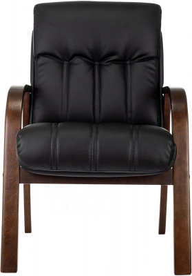 Кресло Бюрократ T-9932W-CF-Eco черный экокожа на ножках дерево, купить в Сыктывкаре