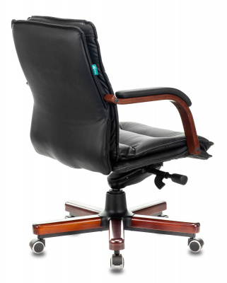 Кресло руководителя Бюрократ T-9927WALNUT-LOW черный кожа низк.спин. крестов. металл/дерево, купить в Сыктывкаре