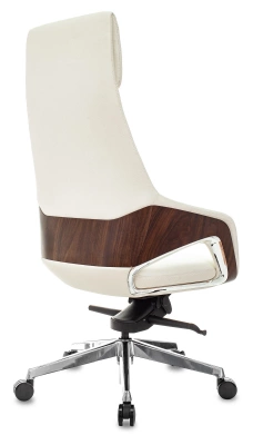 Кресло руководителя Бюрократ _DAO-2 белый кожа с подголов. крестов. алюминий, купить в Сыктывкаре