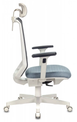 Кресло эргономичное Бюрократ EXPERT серый TW-04 сиденье голубой 38-405 сетка/ткань с подголов. крестов. пластик пластик белый, купить в Сыктывкаре