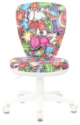 Кресло детское Бюрократ KD-W10 мультиколор маскарад крестов. пластик пластик белый, купить в Сыктывкаре