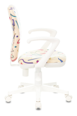 Кресло детское Бюрократ KD-W10AXSN песочный Sticks 02 крестов. пластик пластик белый, купить в Сыктывкаре