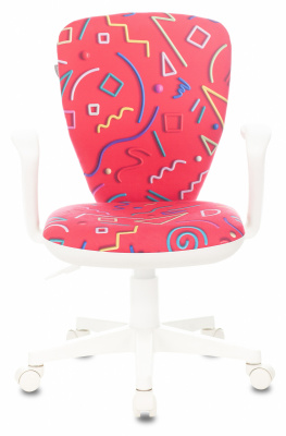 Кресло детское Бюрократ KD-W10AXSN малиновый Sticks 05 крестов. пластик пластик белый, купить в Сыктывкаре