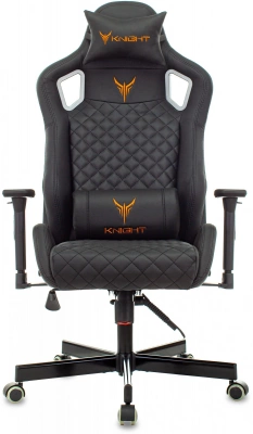 Кресло игровое Knight Outrider черный ромбик экокожа с подголов. крестов. металл, купить в Сыктывкаре