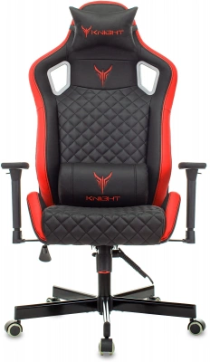 Кресло игровое Knight Outrider черный/красный ромбик экокожа с подголов. крестов. металл, купить в Сыктывкаре