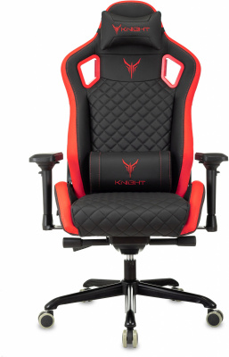 Кресло игровое Knight Titan черный/красный ромбик экокожа с подголов. крестов. металл, купить в Сыктывкаре