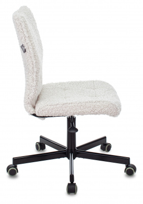 Кресло Бюрократ СН-330М молочный экомех крестов. металл черный, купить в Сыктывкаре