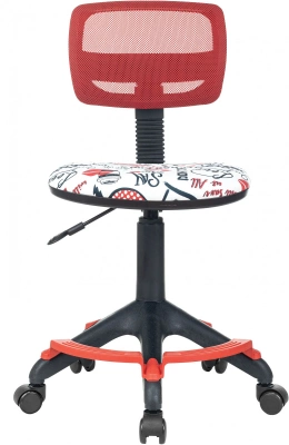 Кресло детское Бюрократ CH-299-F красный TW-35N сиденье мультиколор красные губы сетка/ткань крестов. пластик подст.для ног, купить в Сыктывкаре