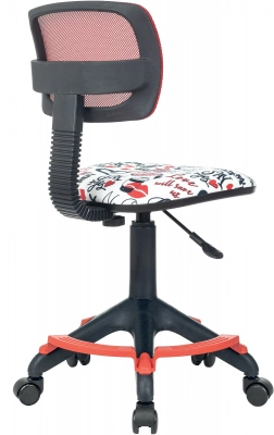Кресло детское Бюрократ CH-299-F красный TW-35N сиденье мультиколор красные губы сетка/ткань крестов. пластик подст.для ног, купить в Сыктывкаре