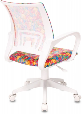 Кресло детское Бюрократ BUROKIDS 1 W мультиколор алфавит крестов. пластик пластик белый, купить в Сыктывкаре