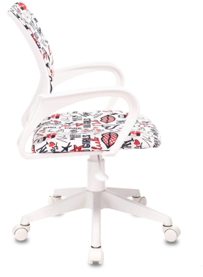 Кресло детское Бюрократ BUROKIDS 1 W мультиколор красные губы крестов. пластик пластик белый, купить в Сыктывкаре