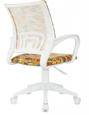 Кресло детское Бюрократ BUROKIDS 1 W оранжевый бэнг крестов. пластик пластик белый, купить в Сыктывкаре