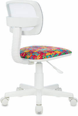 Кресло детское Бюрократ CH-W299 белый TW-15 сиденье мультиколор алфавит сетка/ткань крестов. пластик пластик белый, купить в Сыктывкаре