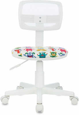 Кресло детское Бюрократ CH-W299 белый TW-15 сиденье мультиколор монстры сетка/ткань крестов. пластик пластик белый, купить в Сыктывкаре