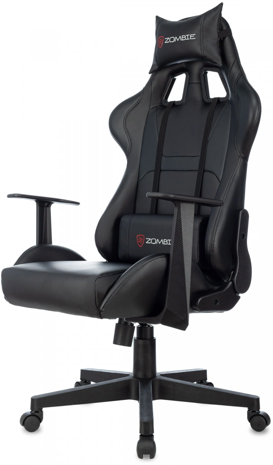 Кресло игровое Zombie Game Penta черный экокожа с подголов. крестов. пластик, купить в Сыктывкаре