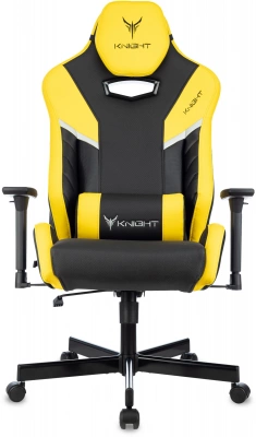 Кресло игровое Knight Thunder 5X черный/желтый экокожа крестов. металл, купить в Сыктывкаре