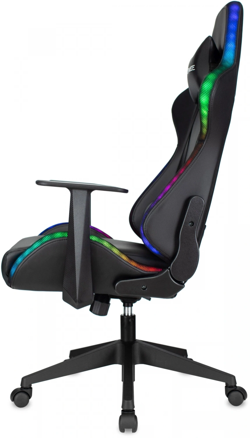 Кресло игровое Zombie GAME RGB черный ткань/эко.кожа с подголов. крестов. пластик пластик черный, купить в Сыктывкаре