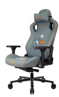 Кресло игровое Knight Craft Dragon серый экокожа крестов. металл, купить в Сыктывкаре