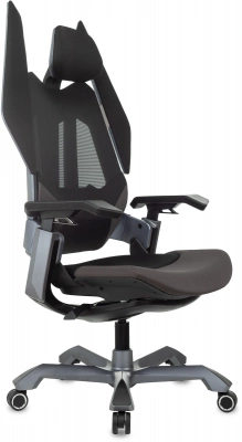 Кресло игровое Knight Aero черный с подголов. крестов. пластик пластик серебро, купить в Сыктывкаре