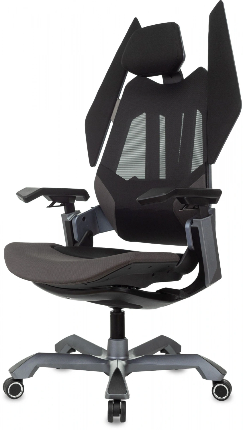 Кресло игровое Knight Aero черный с подголов. крестов. пластик пластик серебро — фото, характеристики, наличие в Сыктывкаре