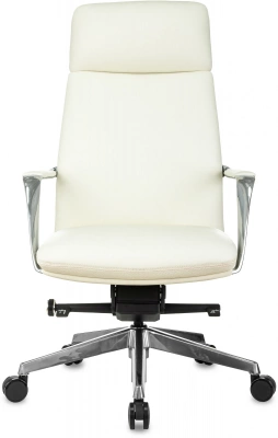 Кресло руководителя Бюрократ _Vega белый кожа с подголов. крестов. алюминий, купить в Сыктывкаре