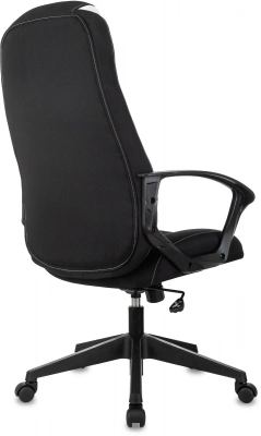 Кресло игровое Zombie 200 черный/белый ткань/эко.кожа крестов. пластик пластик черный, купить в Сыктывкаре