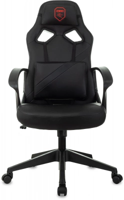 Кресло игровое Zombie 300 черный экокожа крестов. пластик пластик черный, купить в Сыктывкаре