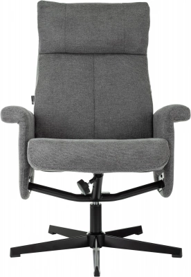 Кресло для дома Бюрократ _Baron с пуфом серый металл черный крестов. (_BARON/GREY), купить в Сыктывкаре