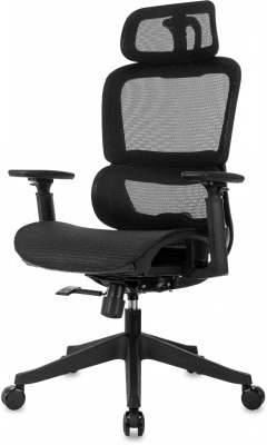 Кресло эргономичное Бюрократ 831 черный сетка с подголов. крестов. пластик, купить в Сыктывкаре