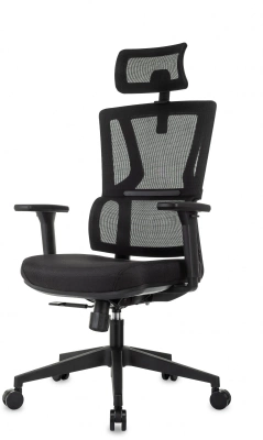 Кресло эргономичное Бюрократ MC-711N-H черный сетка/ткань с подголов. крестов. пластик, купить в Сыктывкаре