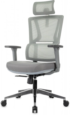 Кресло эргономичное Бюрократ MC-G715N-H серый сетка/ткань с подголов. крестов. алюминий пластик серый, купить в Сыктывкаре
